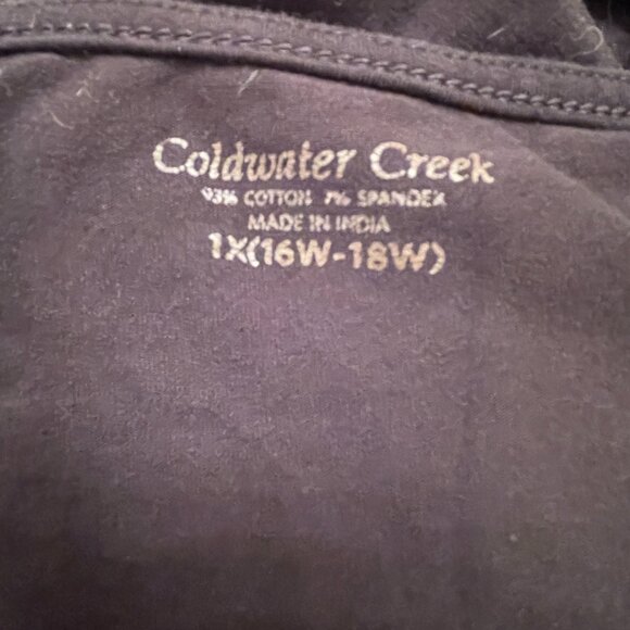 Coldwater Creek Embellished Christmas Tree Long Sleeve Black Tee sz `1X 16W 18W - Picture 3 of 4